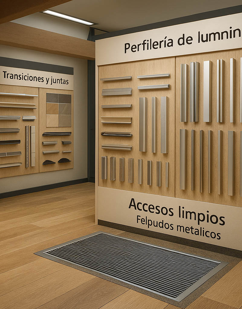 Representación técnica en perfilería, transiciones y accesos